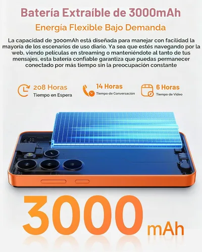 Vista 7 de Ulefone Nota 22 teléfono inteligente desbloqueado, 5" compacto Android 16 Icy Blue