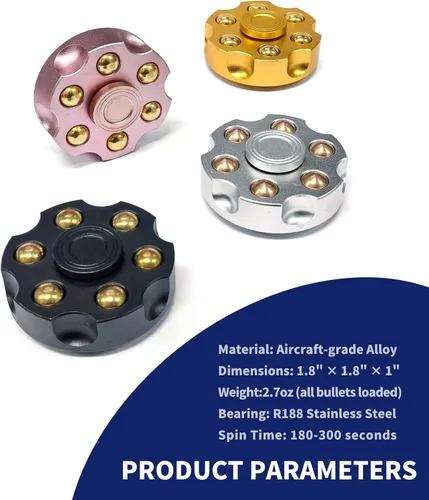 Vista 6 de Juguetes giratorios de aleación de metal, rodamientos de alta velocidad y peso ajustable, juguetes para aliviar el estrés para adultos (oro rosa)