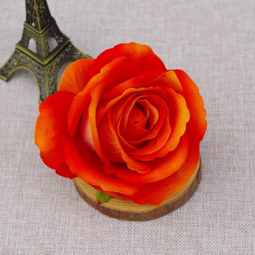 Vista 7 de 10 piezas de flores artificiales sin tallo de 3.9 in de cabeza de rosas artificiales estéticas para bodas, ramos, guirnaldas