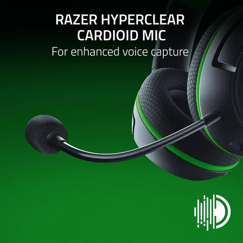 Vista 4 de Razer Kaira HyperSpeed Wireless Gaming Headset for Xbox Series X S, Xbox One, PC: TriForce 50mm Drivers - HyperClear Cardioid Mic - Low Latency