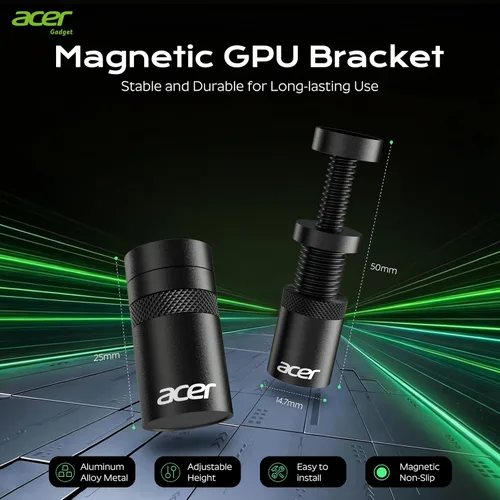 Vista 3 de Acer Soporte de GPU, soporte de GPU con base magnética antideslizante, (S, 0.984-1.969 in)