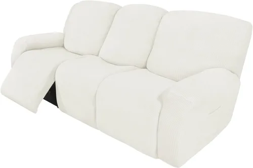 Vista 15 de Easy-Going Funda Elástica para Sofá Reclinable Cobertor de Sofá 4 Piezas Protector de Muebles Sofá Suave con Fondo Elástico Poliéster Spandex Tela