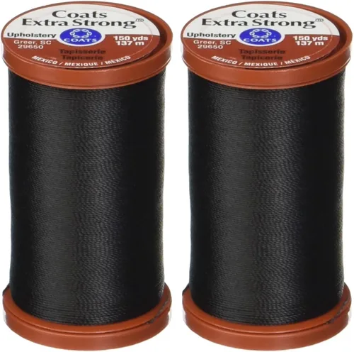Vista 2 de COATS & CLARK Hilo extra fuerte para tapicería, 150 yardas, color negro (S964-0900)