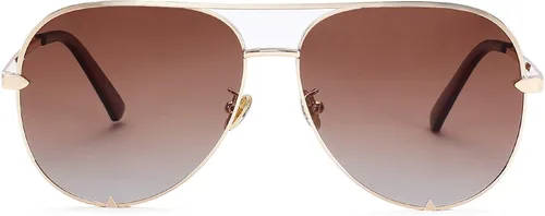 Vista 2 de Pro Acme Trendy Oversized Polarized Aviator Sunglasses for Women Men Stylish Metal Frame with Triangle Notches