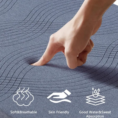Vista 5 de VECELO Cubrecolchón de espuma viscoelástica con infusión de gel, tamaño individual, protector de colchón fresco de 2 pulgadas con funda lavable