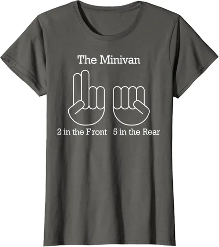 Vista 8 de The Minivan 2 In The Front 5 In The Rear Camiseta, Negro