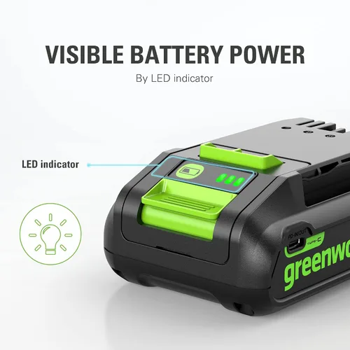 Vista 3 de Batería Greenworks de 24V y 2.0Ah (Batería original de Greenworks / Más de 125 herramientas compatibles)