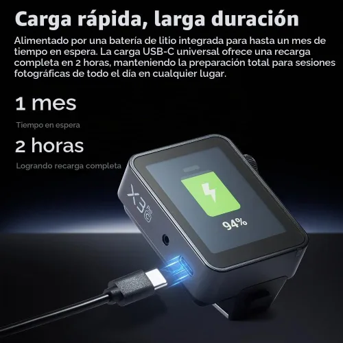 Vista 4 de Godox X3 Pro C X3Pro C TTL GODOX Trigger inalámbrico para Canon, pantalla táctil LCD de 2.4 pulgadas, batería de iones de litio de 2930 mAh