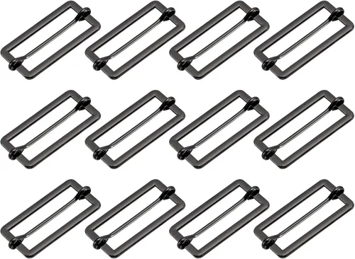 Vista 7 de uxcell Hebillas deslizantes, ajustador rectangular de metal, hebillas de pasador de rodillo, ajustador de correa deslizante para cinturón