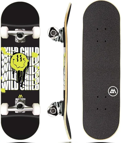 Vista 26 de Magneto Complete Skateboard 6-Layer Canadian Maple Double Kick Concave Deck Beginners, and Teens Astronaut