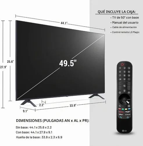 Vista 3 de LG 50UP8000PUR Smart TV UHD de 50 pulgadas 4K con Alexa incorporado (2021)