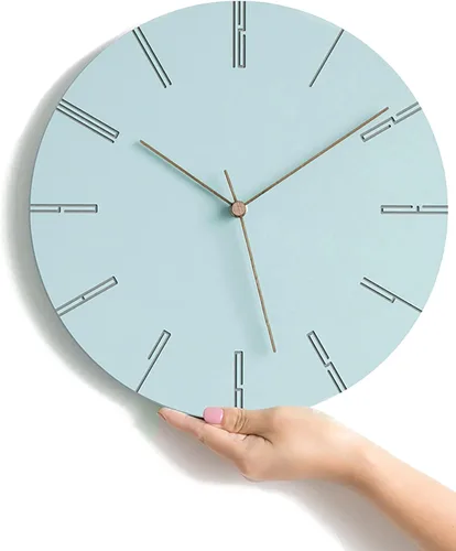 Vista 3 de Stephanie Imports Reloj de pared silencioso minimalista moderno colección azul pastel