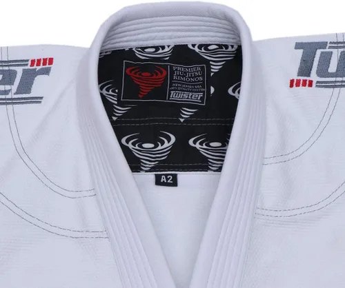 Vista 7 de Twister Gris 3.0 Brasileño Jiu Jitsu Gi Preshrunk Pearl Weave 16.76 oz 100% Algodón