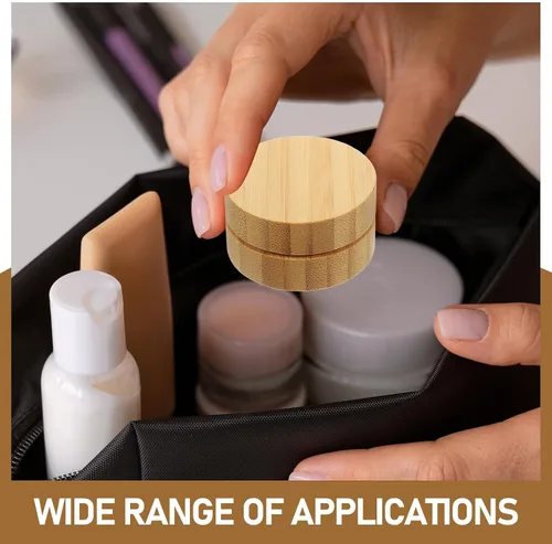 Vista 7 de Aluminum Tin with Bamboo Lid for Travel Cosmetic Samples