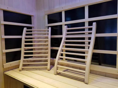 Vista 5 de Respaldo universal para sauna en forma de S (madera de cicuta canadiense premium)