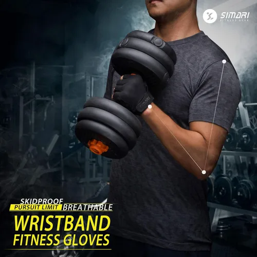 Vista 4 de SIMARI Guantes de entrenamiento transpirables para hombres y mujeres, guantes acolchados para levantamiento de pesas con gran agarre, protección