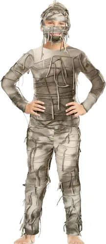 Vista 2 de Disfraz de momia de Halloween para niños, disfraz de momia misteriosa de Halloween, disfraz de momia para niños y niñas, fiesta de cosplay