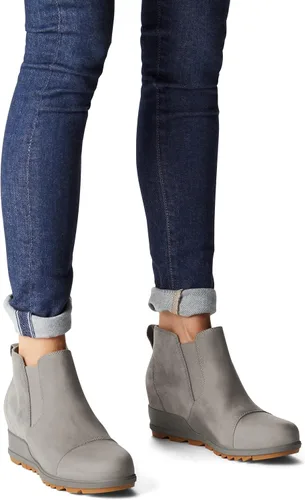 Vista 6 de Sorel - Botas cortas hasta el tobillo para mujer Evie, piel de ante impermeable, suela de cuña