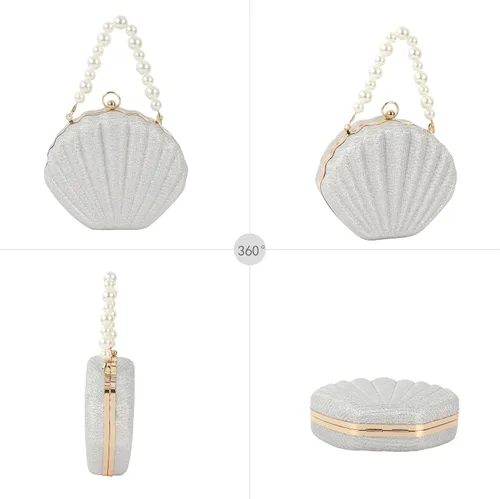 Vista 3 de Women Mini Seashell Evening Clutch Top-Handle Bag Cross-body Bag