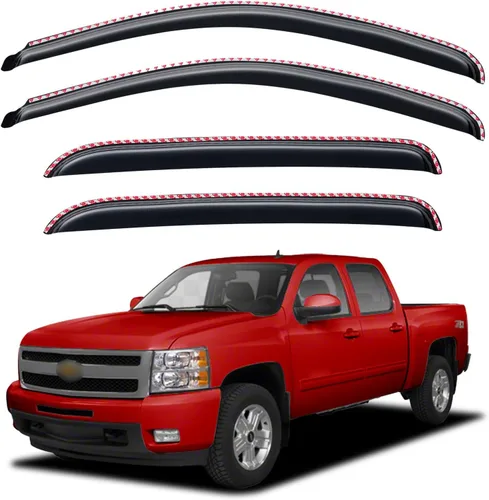 Vista 8 de Viseras de Lluvia para Ventanas para Chevy Silverado/GMC Sierra 1999-2006 1500/2500/3500/2500HD, Viseras de Ventilación para Ventanas Sombras