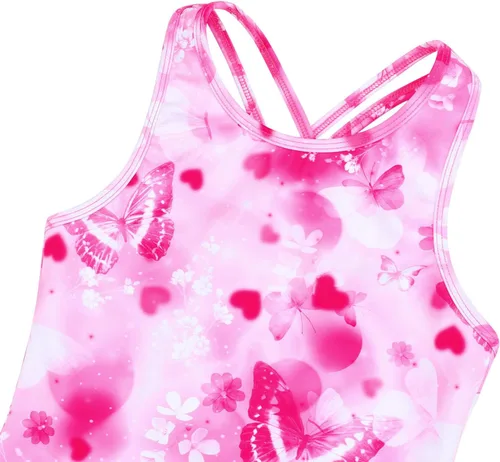 Vista 73 de MODAFANS Leotardos de gimnasia para niñas brillantes para bailar ballet, pantalones cortos con espalda cruzada