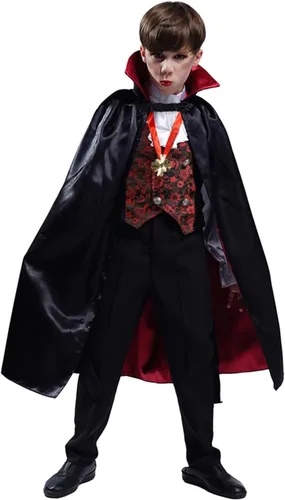 Vista 3 de Disfraz de vampiro aterrador para niños, cosplay y Halloween