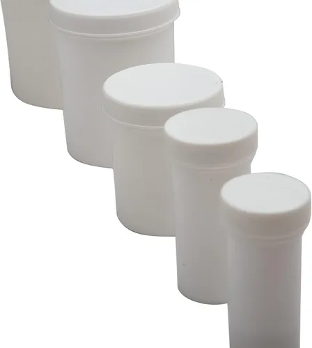 Vista 4 de Tarro de ungüento con tapas de rosca – Tarros de almacenamiento médicos recargables, recipiente de plástico hermético redondo vacío, 2 onzas
