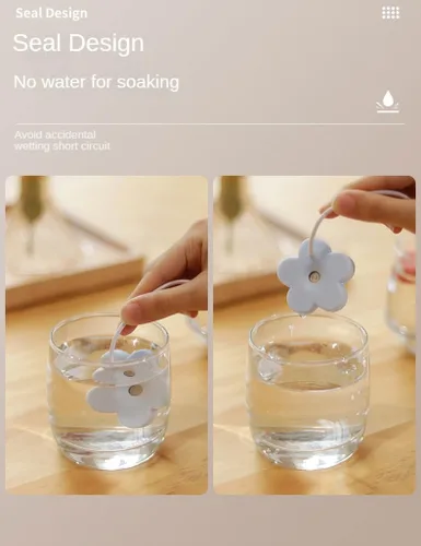 Vista 3 de Humidificador pequeño USB 2 paquetes de humidificador portátil creativo de flores, fácil de usar, mini silencioso de plástico para el hogar
