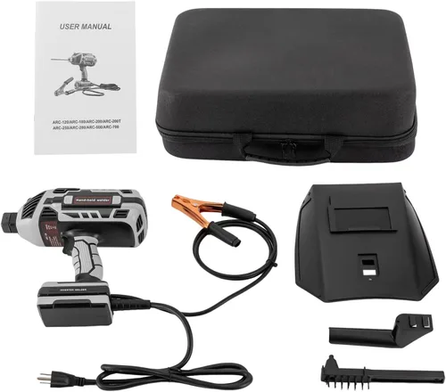Vista 6 de Máquina de soldadura de mano, pistola de soldadura de arco portátil, kit de máquina soldadora eléctrica con caja de herramientas, máquina