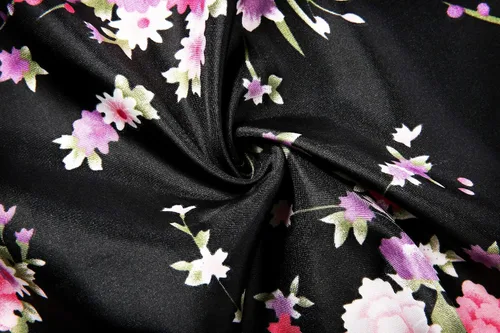 Vista 5 de DITSONEO Bata floral para mujer, bata de satén de seda para dama de honor, para boda, vestido de vestir, kimono, ropa de dormir