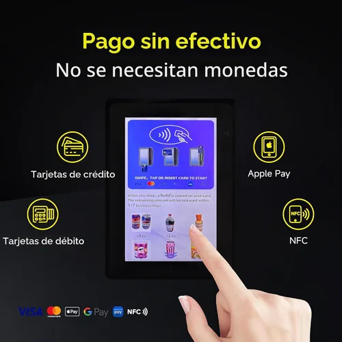 Vista 2 de Máquina expendedora, máquina expendedora refrigerada inteligente con lector de tarjeta táctil US360 (Negro, Mini)