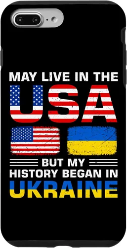 Vista 12 de Ukraine Flag America Flag Ukrainian Roots Case for iPhone 17