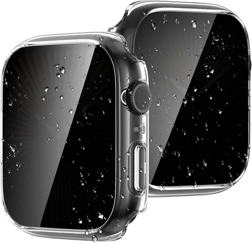 Vista 15 de Goton Estuche de Privacidad Resistente al Agua para Apple Watch Protector de Pantalla, Película de Vidrio Templado Anti-Espía Funda de PC Rígida