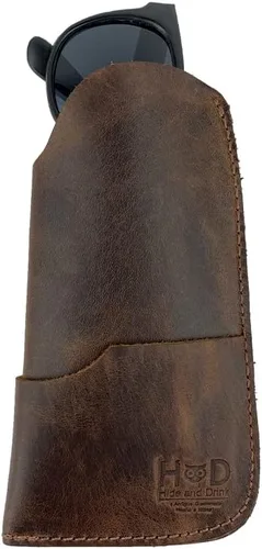 Vista 5 de Hide & Drink, Funda rústica para gafas de sol y cartera hecha a mano de cuero de grano completo