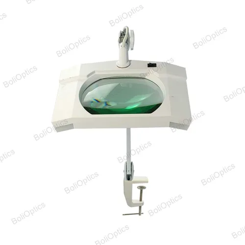 Vista 5 de BoliOptics (Lente de vidrio) Lámpara de aumento LED, 5 dioptrías 2.25X, 7x6 pulgadas, brazo ajustable manos libres con abrazadera