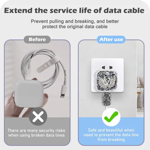 Vista 2 de CameCosy Juego de protectores de cable de carga para Apple Adaptador de corriente dinámico de 40 W, protector de enchufe de cargador con diseño