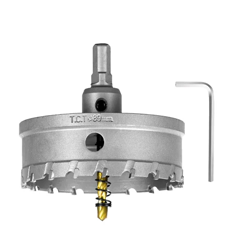 Vista 8 de SALI Kit de sierra perforadora TCT de 1 pulgada (1.024 in) con punta de carburo de tungsteno con broca piloto chapada en titanio para metal, acero