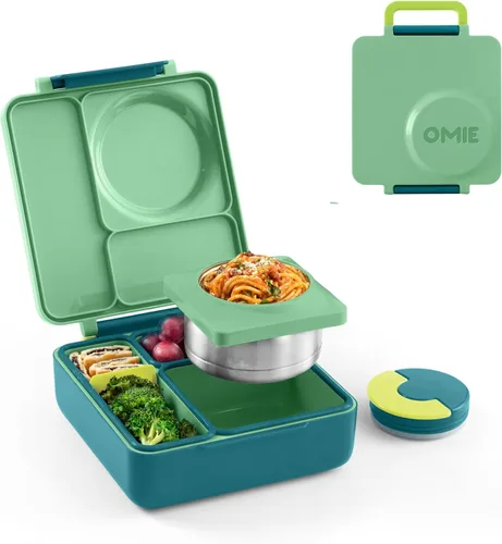 Vista 16 de Omie OmieBox - Lonchera Bento aislada a prueba de fugas con tarro de comida (cielo azul)