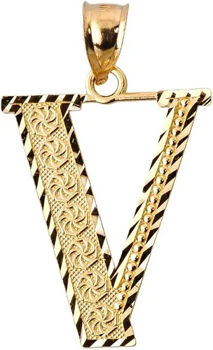 Vista 12 de Colgante personalizado de oro amarillo de 10 quilates con letras iniciales A-Z