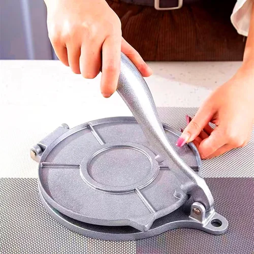 Vista 7 de Prensa de tortilla de aleación de aluminio, máquina flapjack, máquina de crepé, tortillas de aluminio fundido, tortitas caseras con 50 papel Negro