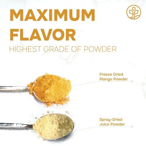 Vista 4 de Jungle Powders Polvo de mango liofilizado, bolsa de 5 onzas, extracto de mango deshidratado para hornear, sin azúcar añadido, polvo de mango seco