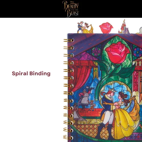 Vista 9 de Innovative Designs Disney Beauty and The Beast Journal Notebook, Spiral Bound, 96 Lined Pages, 8 x 7 inches Princess Belle and Beast Vinyl Cover