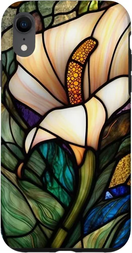 Vista 24 de iPhone 16 Calla Lily Stained Glass Case