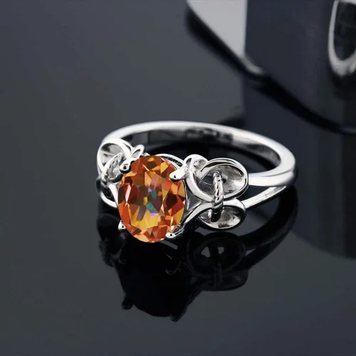 Vista 71 de Gem Stone King Anillo de compromiso ovalado con piedra natal para mujer, plata de ley 925, ovalado de 0.354 x 0.276 in, anillo de compromiso