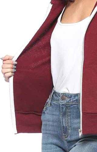 Vista 6 de Urban Look Sudadera con capucha de manga larga con cremallera y forro polar para mujer