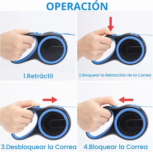 Vista 5 de Correa retráctil para perro Segarty, de 16 pies, resistente para caminar con perros medianos y pequeños de hasta 44 libras, mango antideslizante