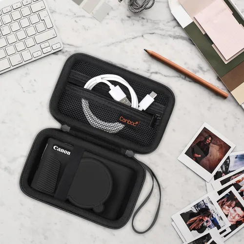 Vista 8 de Canboc Funda para Canon PowerShot SX740/SX730, funda rígida de transporte + funda protectora de silicona suave con cubierta extraíble para lentes