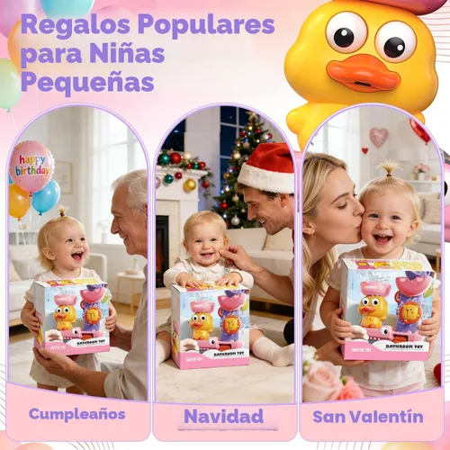 Vista 6 de Juguetes de baño para niños de 1 a 3 años: juguetes de baño para niñas de 1, 2, 3 años, juguete de bañera rosa para niños de 2 a 4 años, regalos
