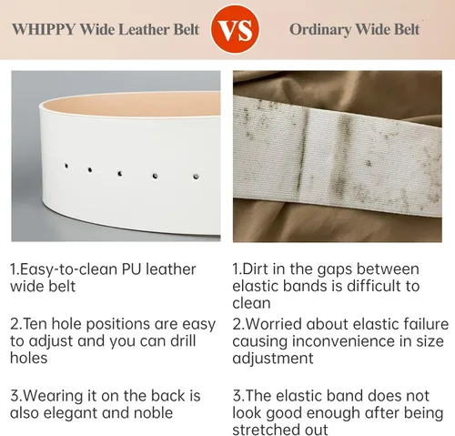 Vista 4 de WHIPPY Cinturón ancho de charol para mujer, hebilla cuadrada de moda, cintura alta, cinturones para vestidos