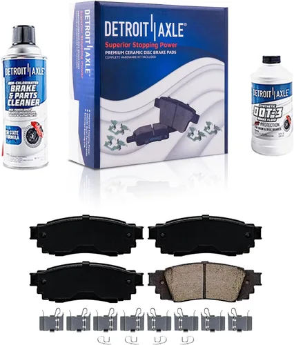 Vista 23 de Detroit Axle - Kit de freno trasero para Chrysler Town & Country Dodge Grand Caravan VW Routan, repuesto de pastillas de freno de cerámica